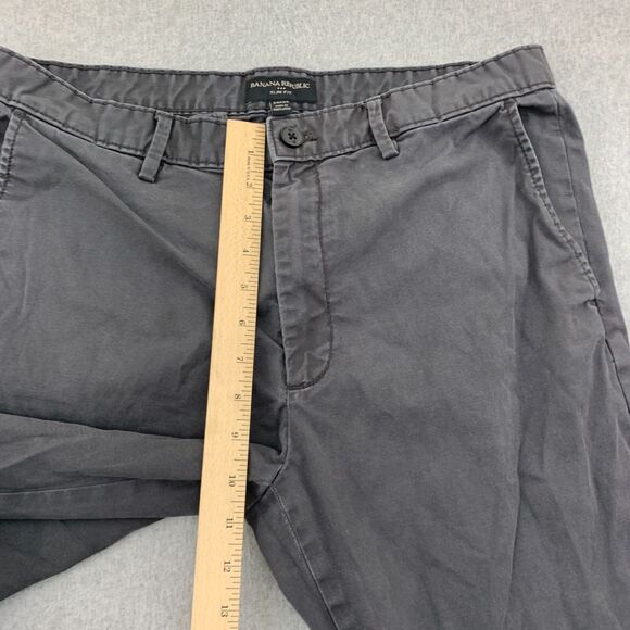 Banana Republic Pants Mens 34x30 (actual) Slim Fit Stretch Gray - Picture 11 of 14